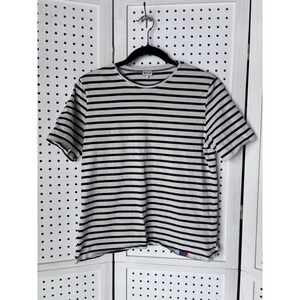 KULE Black and White Striped Short Sleeve Tee